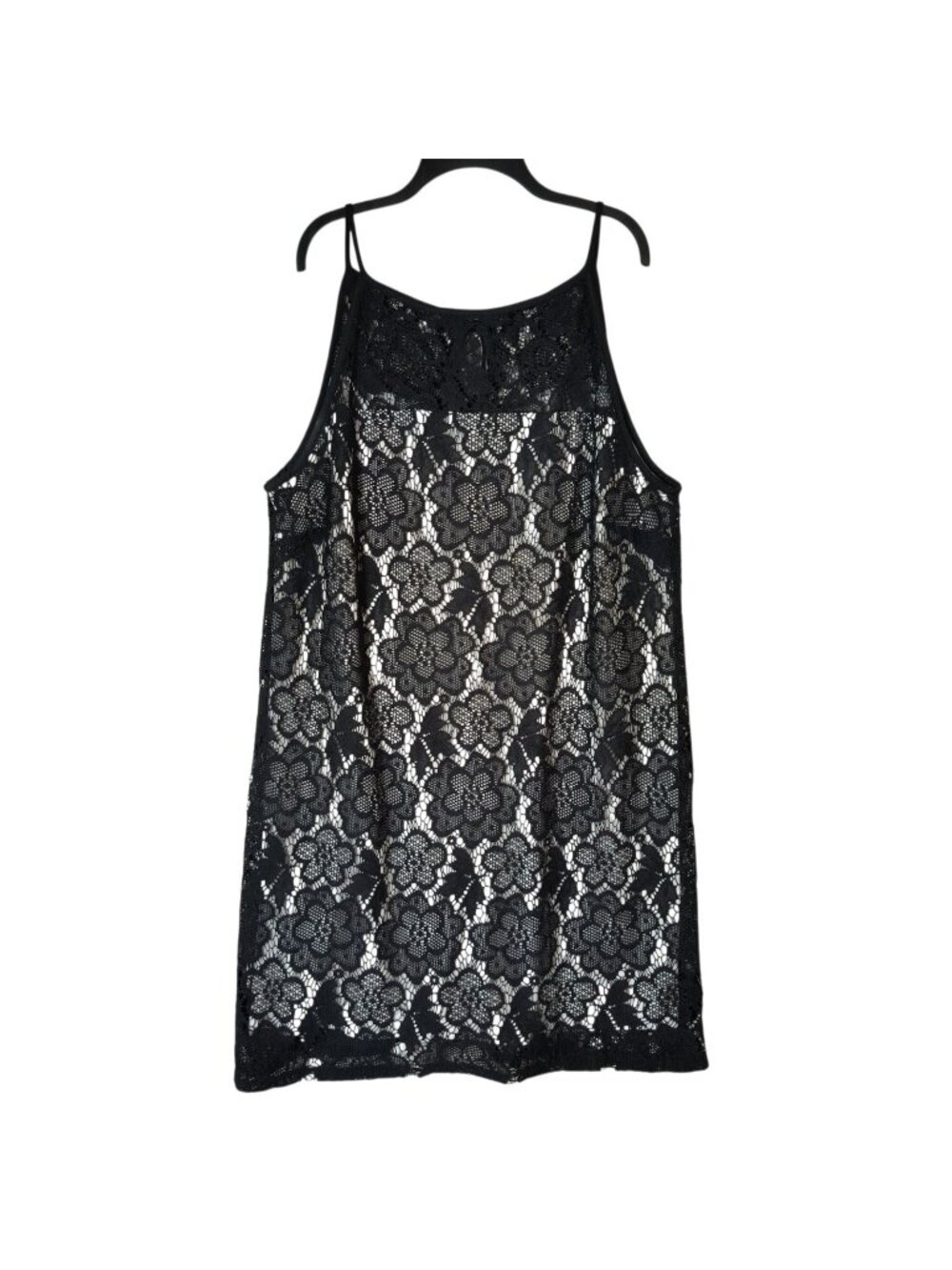 Emma & Michele 3X Black Floral Lace Sleeveless Dress Plus Size